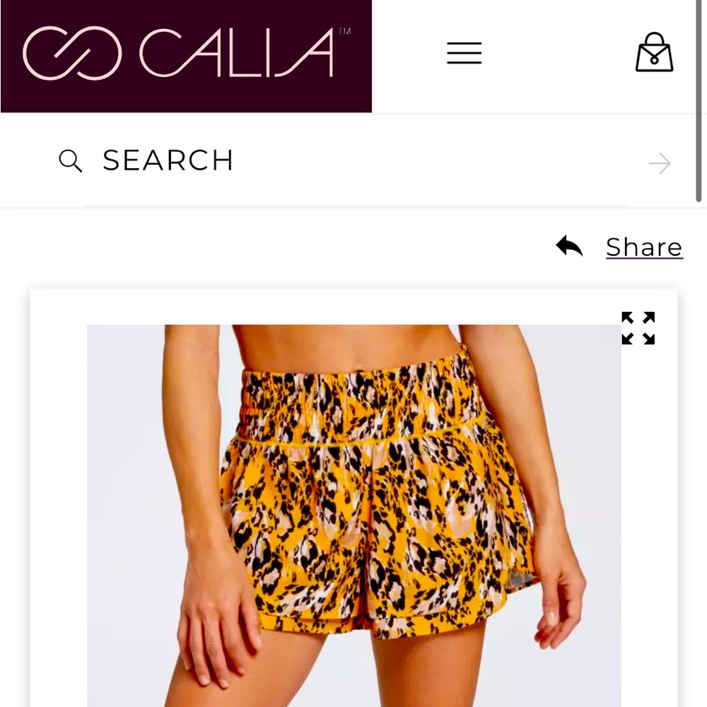 Calia Step Up Short High Rise Performance Short NWT
